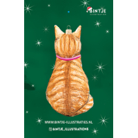 Christmas ornament Red Cat - 4 pieces 